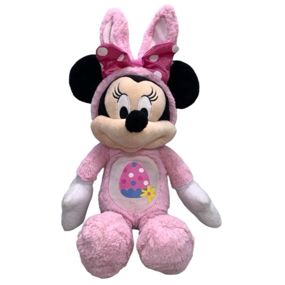 Minnie Mouse plush pink Easter bunny 20"  bunny ears Disney Just Play
